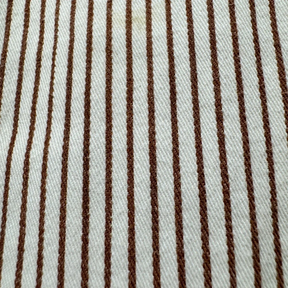 Chico's Cropped Pants Womens Large (32x22 ACTUAL)‎ Striped Brown Cream Coastal